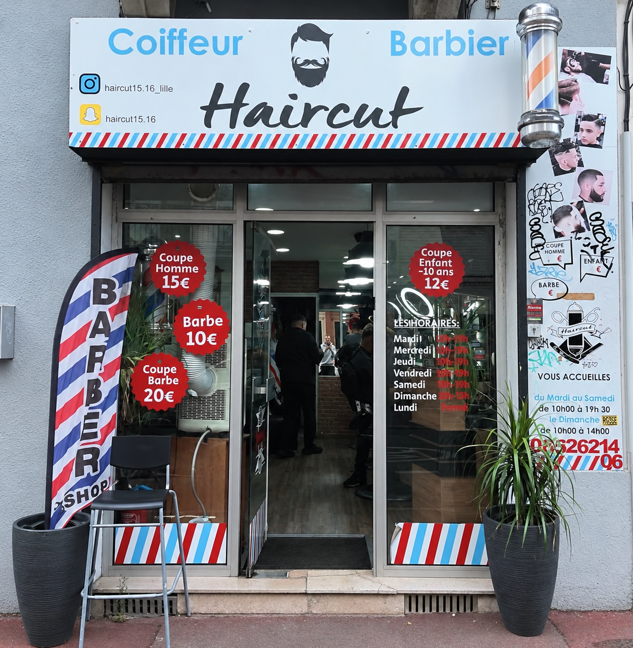 Façade du salon Haircut à Lille
